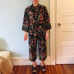 Mandarin Style Satin Pajama Set